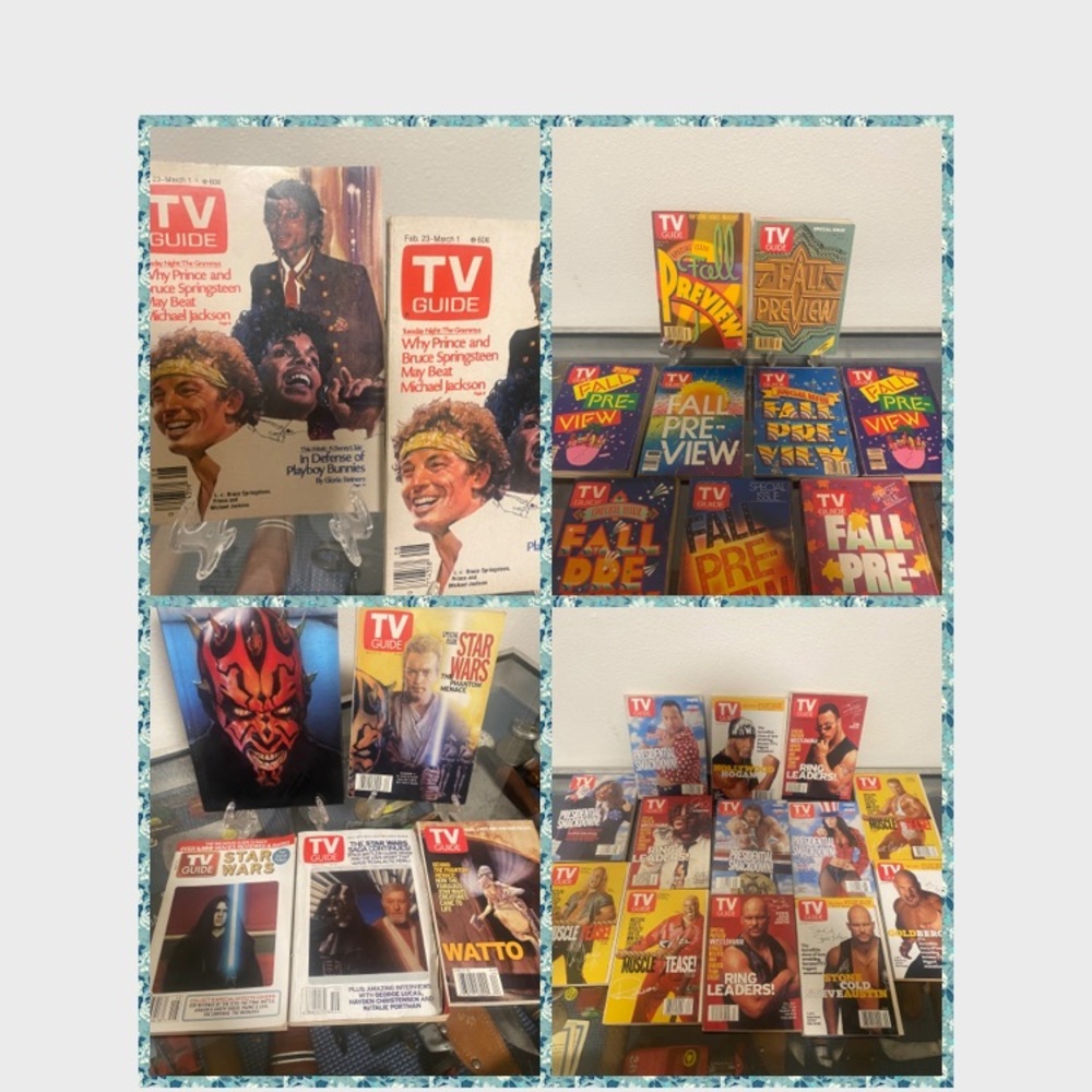 Huge collectible, ephemeral, vintage TV guide, bundle